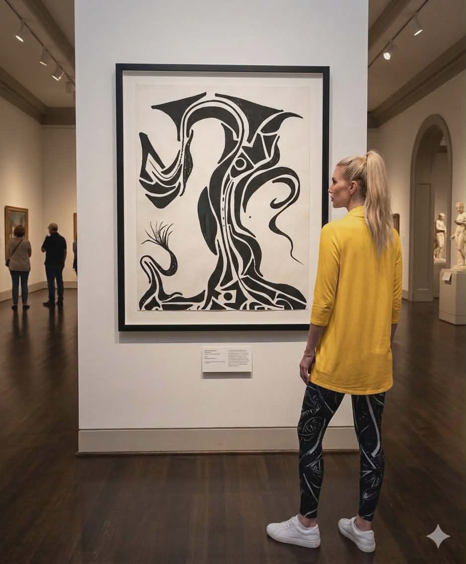 Giclée Art Print — Abstract Black & White Gnarled Coastal Tree Illustration by autistic artist