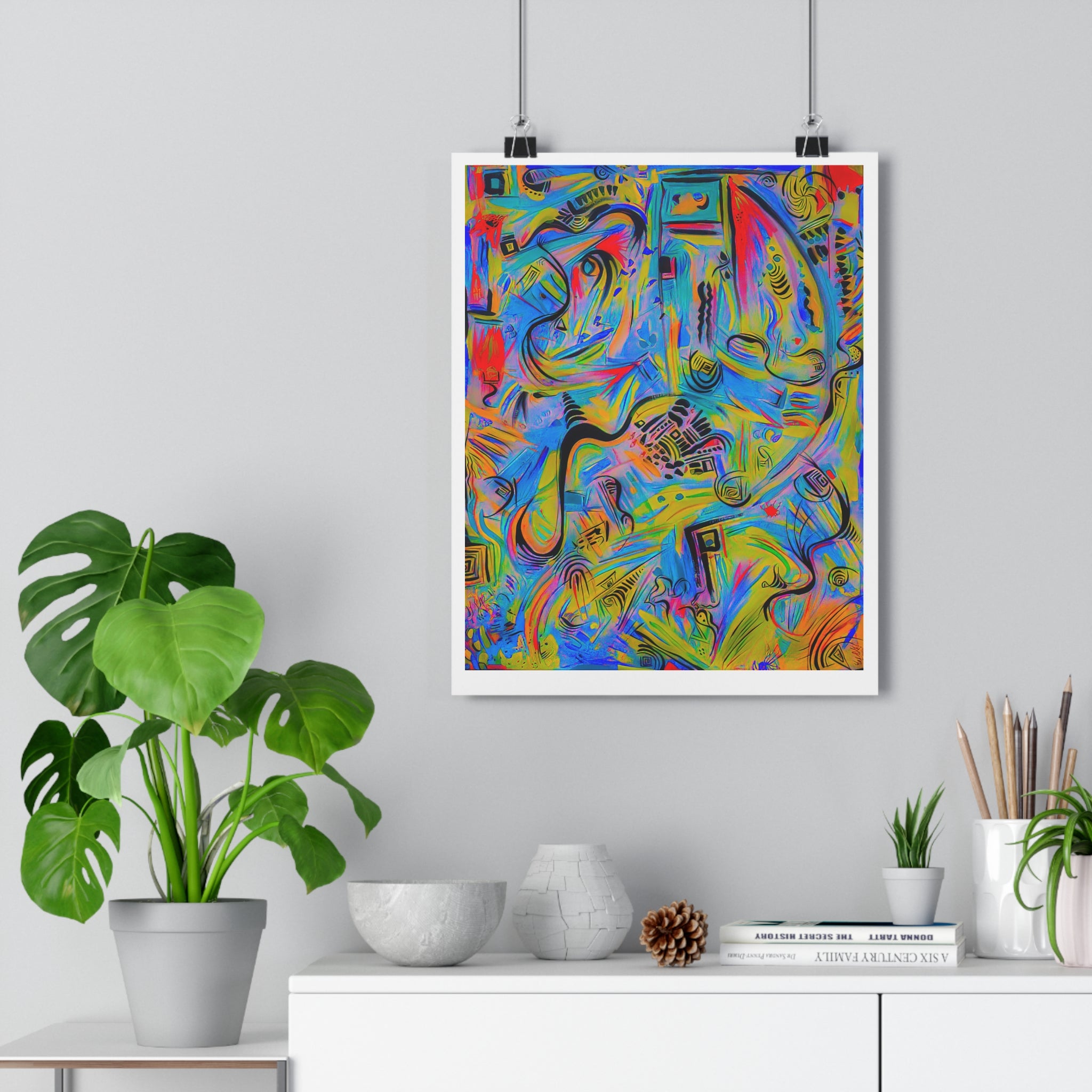 Abstract Colorful Giclée Art Print — Vibrant Modern Playful Movement Wall Art by autistic artist