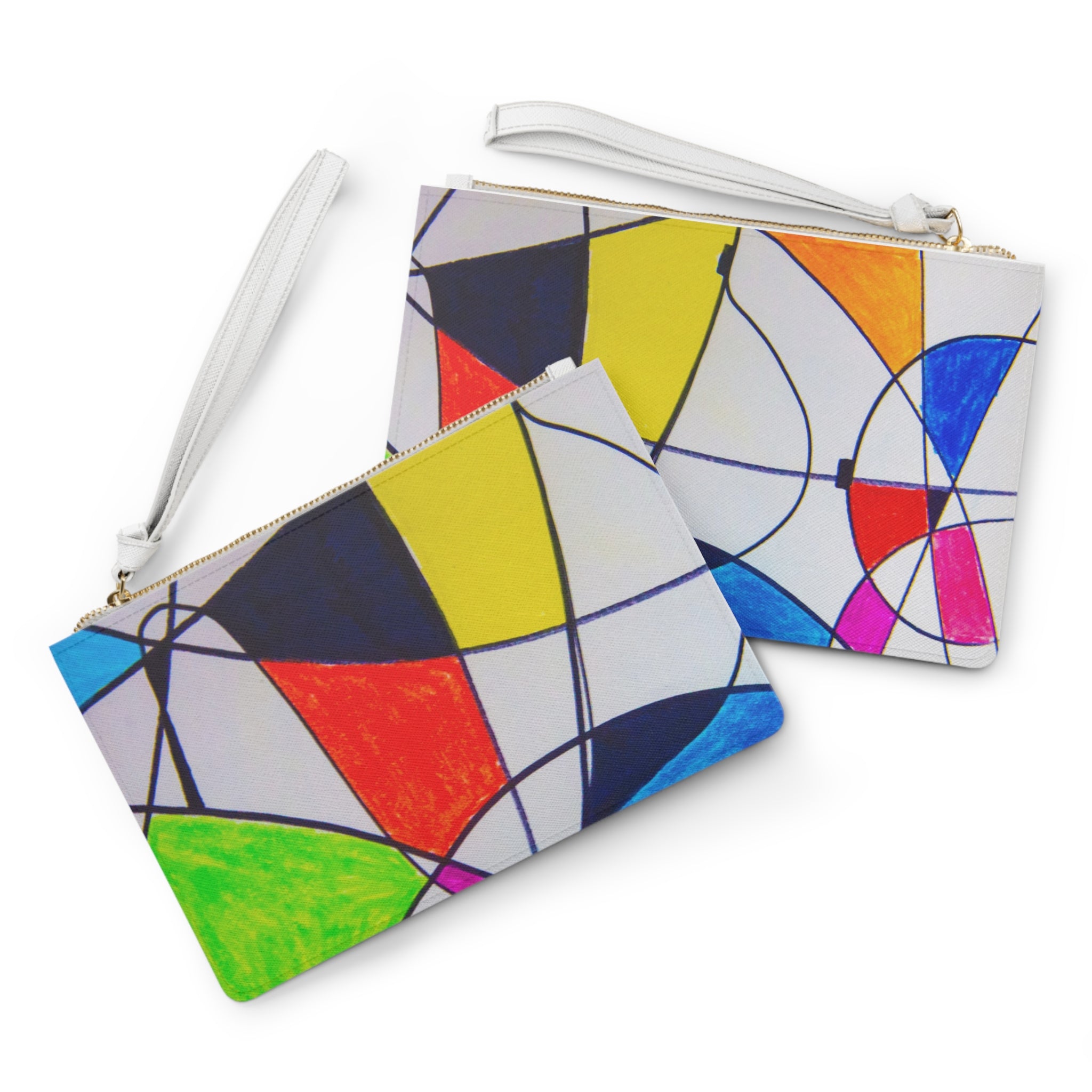 Abstract Color-Block Clutch Bag — Hand-Drawn Art Wristlet (Autistic Artist)