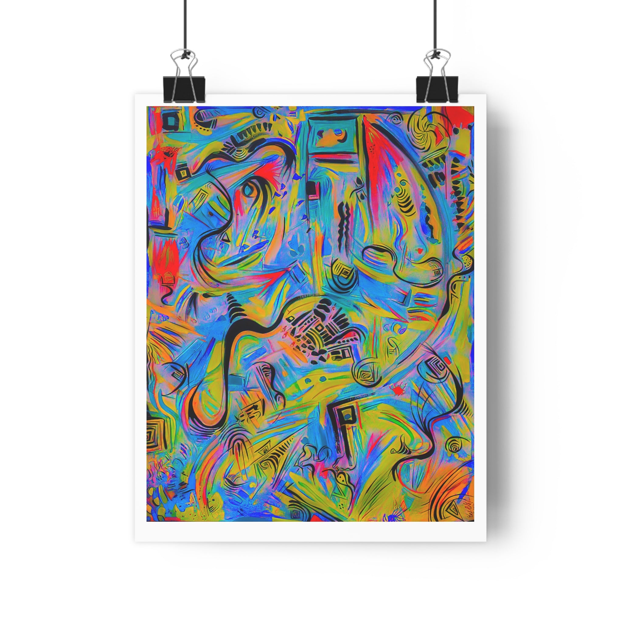 Abstract Colorful Giclée Art Print — Vibrant Modern Playful Movement Wall Art by autistic artist
