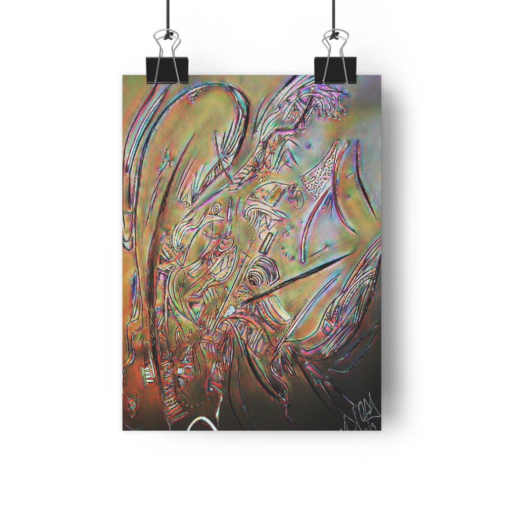 Abstract Angel Giclée Art Print — Iridescent Spiritual Wall Art