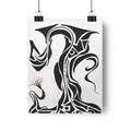 Giclée Art Print — Abstract Black & White Gnarled Coastal Tree Illustration by autistic artist