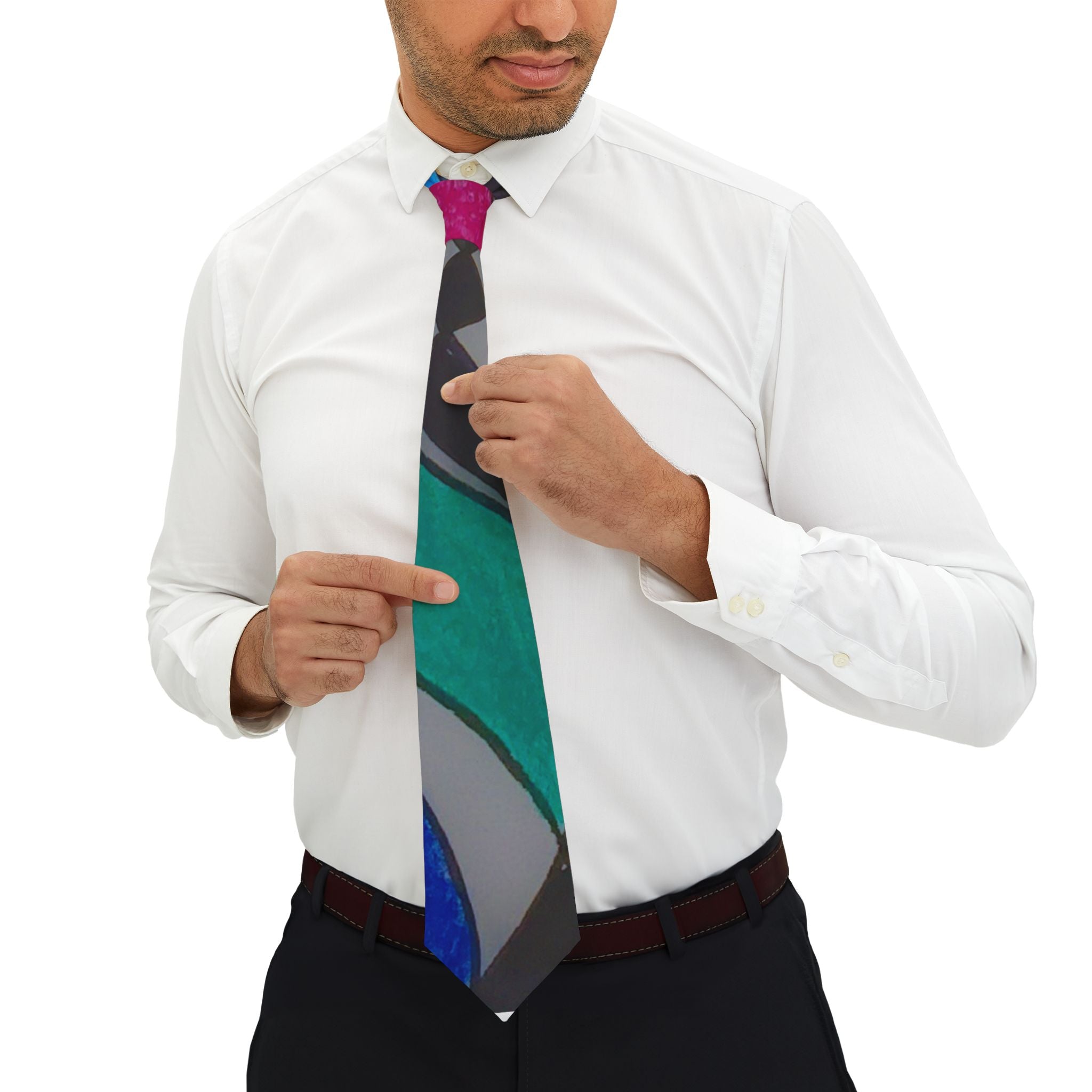 Abstract Colorblock Necktie — Bold Geometric Art Tie by autistic artist