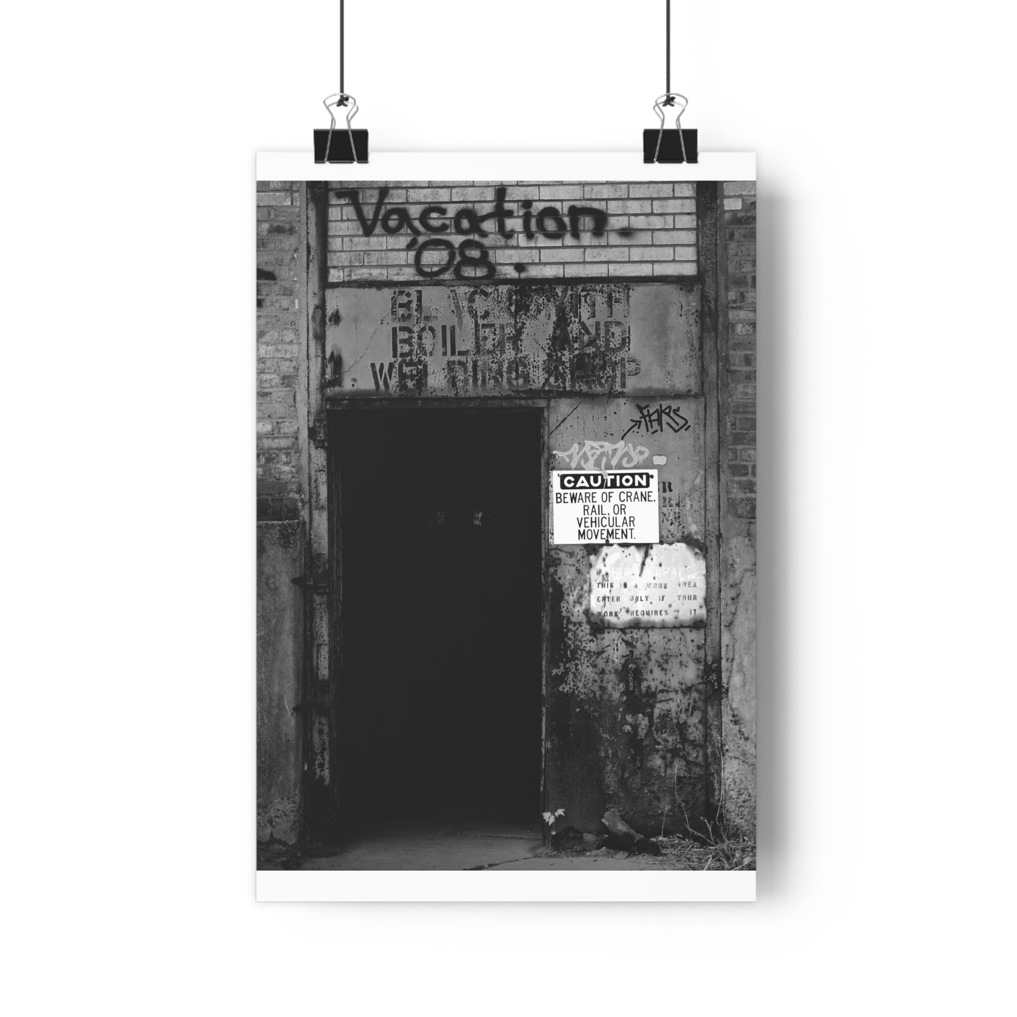 Giclée Art Print — 'Carrie Blast Furnaces Doorway' Black & White Industrial Photo by autistic photographer