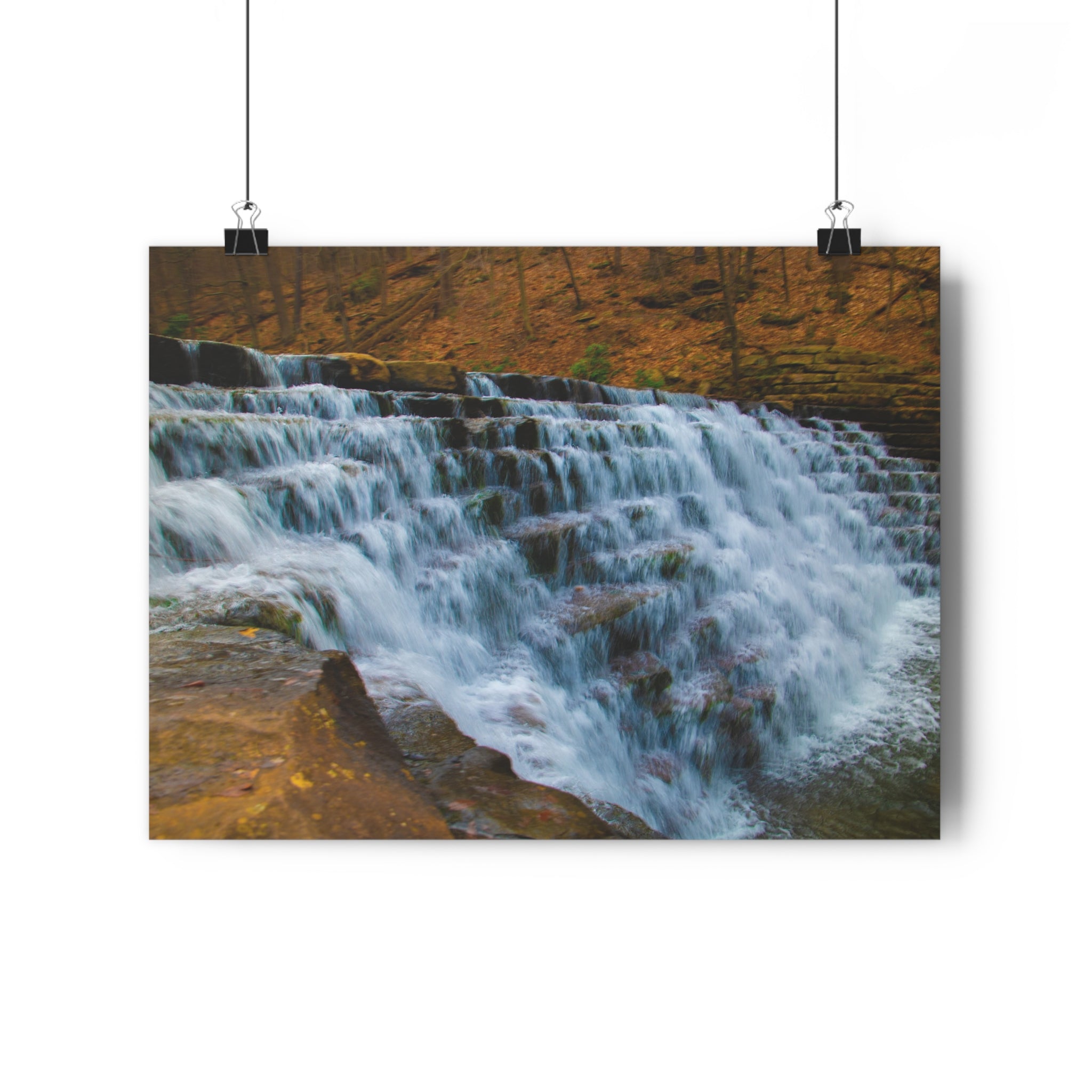 Laurel Hill State Park Cascading Waterfall Giclée Art Print — Serene Cascading Falls Autumn Landscape Wall Art by autistic photographer