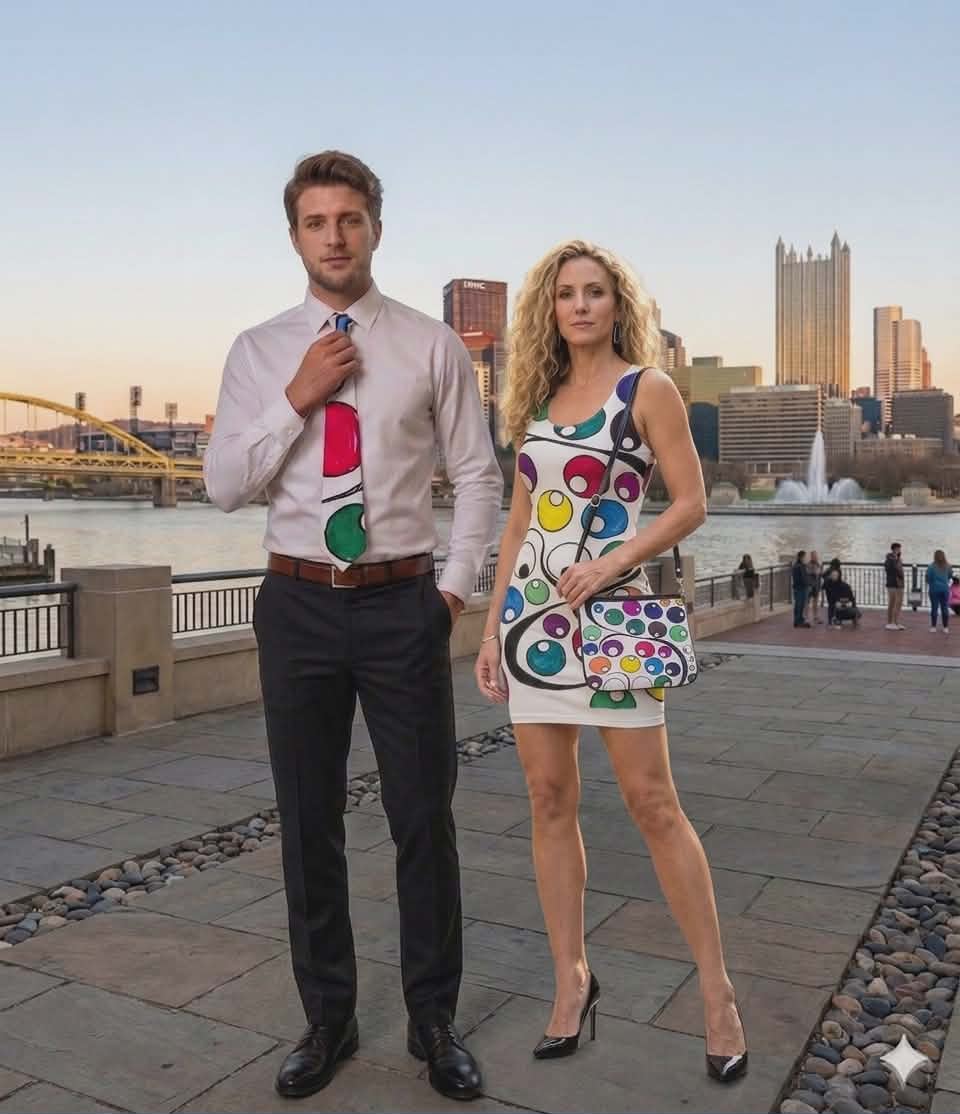 Art That Looks Back - Color Dot Necktie – Retro Polka Dot Art Print Tie by autistic artist