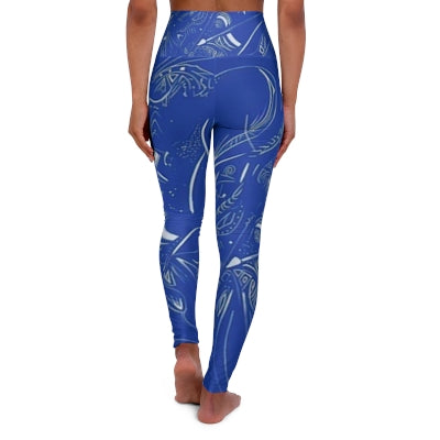 Ciphers of the Aether: Abyssal Phase High-Waisted Yoga Leggings — All-Over Print by autistic artist