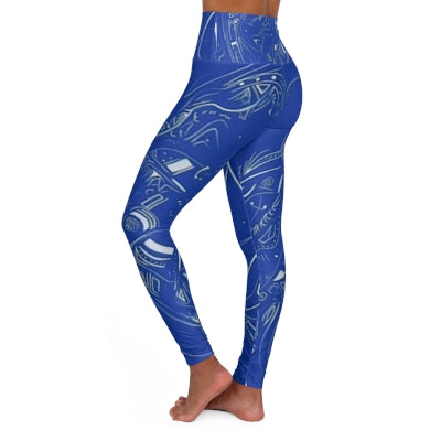 Ciphers of the Aether: Abyssal Phase High-Waisted Yoga Leggings — All-Over Print by autistic artist